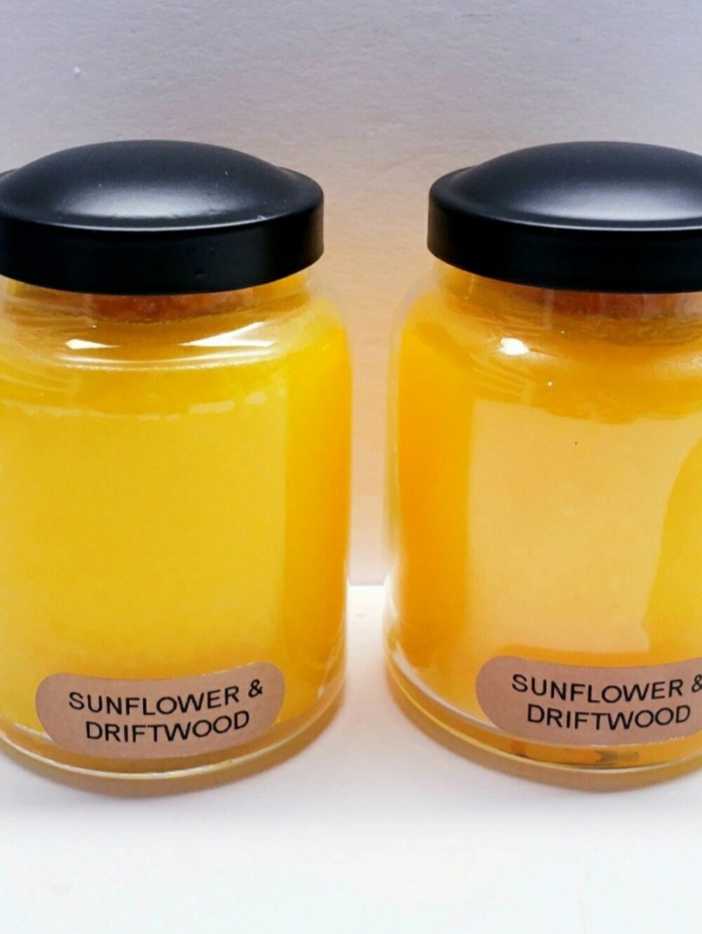 SUNFLOWER & DRIFTWOOD -A Cheerful Strong Scented Single Wick Candle, 6 Oz -2 pcs